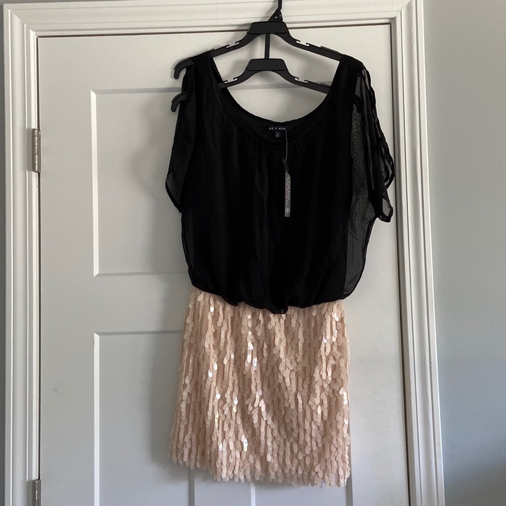Black And Cream Cocktail Dress